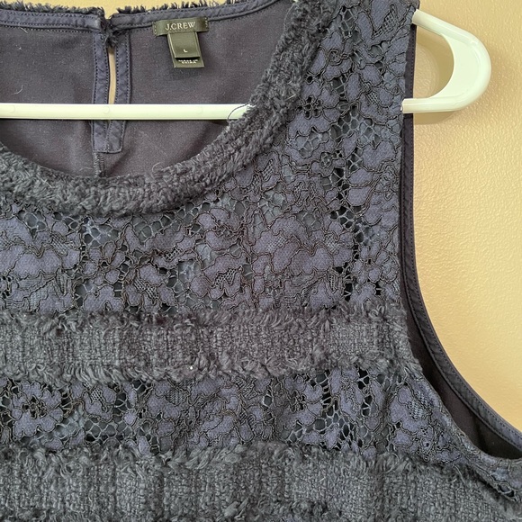J.Crew Navy Lace Sleeveless Blouse - Picture 3 of 6